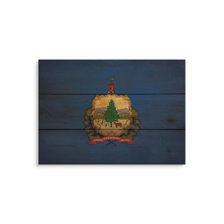 WILE E. WOOD 15 x 11 in. Vermont State Flag Wood Art FLVT-1511